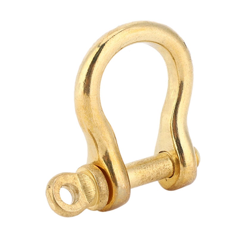 Hztyyier 2Pcs D-Ring Shackle Pure Brass Screw Pin Anchor Shackle Bow Shackle U Type Fob, 10mm - Image 3